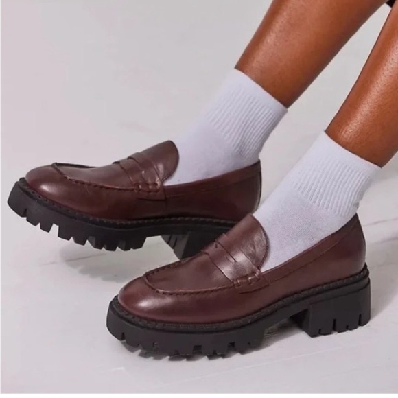 Free People Shoes - Free People Lyra Lug Sole Loafers Hot Fudge 6.5